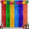 2 Pack Cinco De Mayo Fiesta Rainbow Backdrop Curtains – Metallic Fringe Tinsel Streamers (3.28 FT x 7.05 FT) – Mexican Party Decorations for Taco Party, Birthday, Carnival & Celebration Decor – Perfect for Mother's Day Card Making Displays